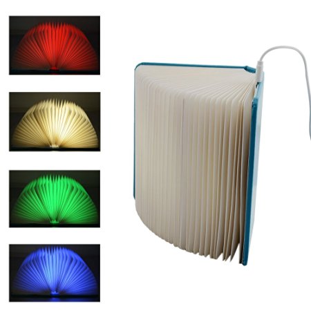 Security USB Rechargeable LED Folding Book Light Nightlight for Desk, Table, Decorative Light, up to 6 hours Usage (14*3*20)