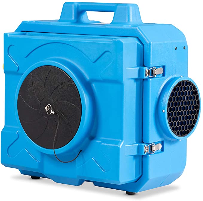 COSTWAY Industrial Commercial Air Scrubber, Heavy Duty Air Purifier, Air Machine for Water Damage Restoration Fire Disaster Interior Decoration, Air Filtration System Air Cleaner (Blue)