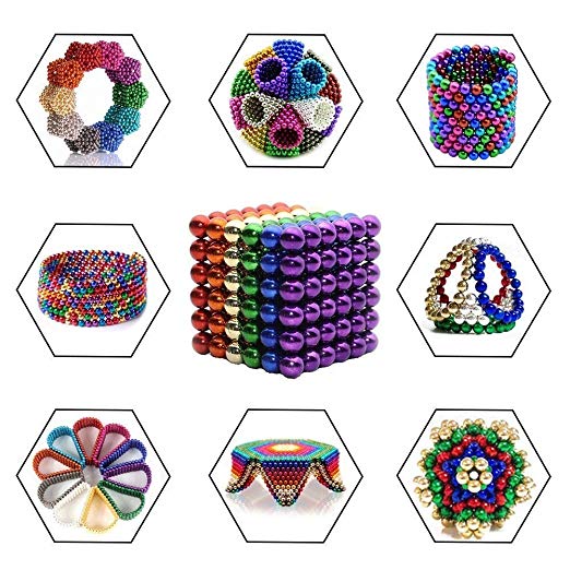 Meiliss Magnetic Cube 216pcs 5mm/3mm Magnets Blocks Magnetic Sculpture Holders Square Cube Children's Puzzle Magic Cubes DIY Educational Toys Kids Intelligence Development Stress Relief By CA'Newtrade
