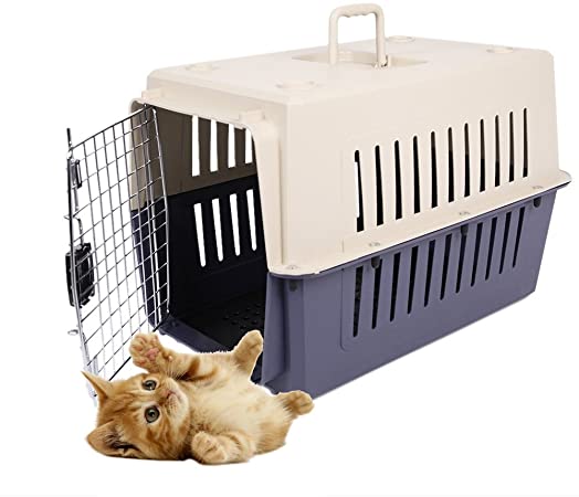 Livebest Portable Plastic Hard-Sided Pet Carrier Crate Outdoor Kennel Car Travel Box for Small Animals