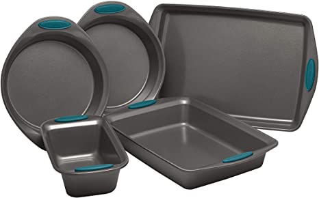 Rachael Ray 47021 Nonstick Bakeware Set, Medium, Marine Blue