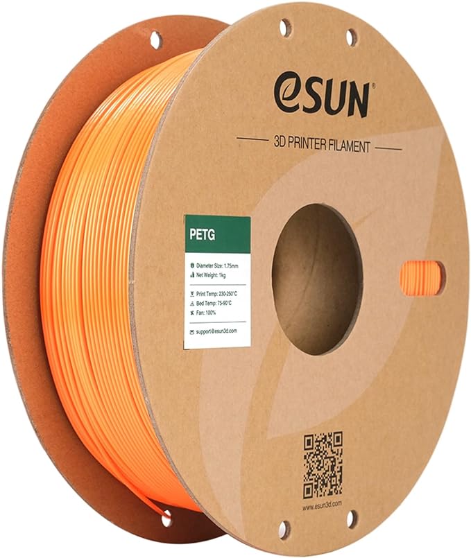 eSUN PETG Filament 1.75mm, 3D Printer Filament PETG, Dimensional Accuracy  /- 0.05mm, 1KG Spool (2.2 LBS) 3D Printing Filament for 3D Printers, Solid Orange