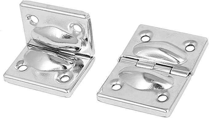 uxcell Toolbox Suitcase Box Metal Hinges Support Silver Tone 44mmx30mm 2pcs