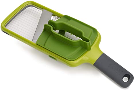 Joseph Joseph 20141 Multi Hand-held Mandoline Slicer with Food Grip and Adjustable Blades Dishwasher Safe, One-size, Green