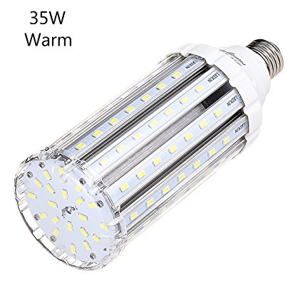 35W Warm White LED Corn Light Bulb for Indoor Outdoor Large Area - E26 Socket 3500Lm 3200k,for Home Street Lamp Post Lighting Garage Factory Warehouse High Bay Barn Porch Backyard Garden Super Bright