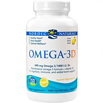 Nordic Naturals - Omega-3D, Cognition, Immune, and Added Bone Support, 120 Soft Gels