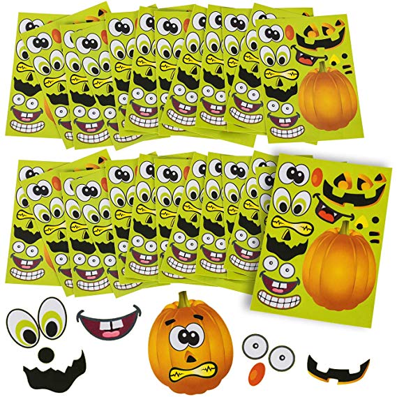 Halloween Stickers - 24 Sheets Kids Jack O' Lantern Pumpkin Stickers Tigerdoe