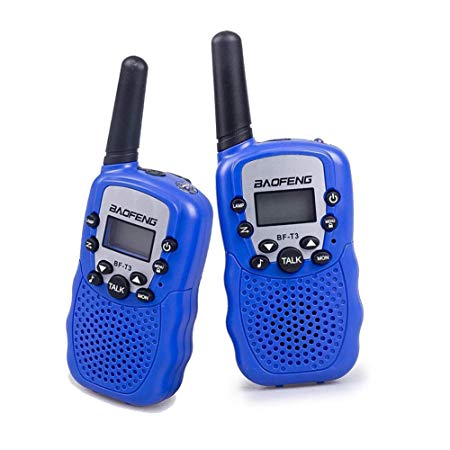 BaoFeng BF-T3 Walkie Talkies Toys for Kids Xmas Birthday Gifts Long Range Mini Two Way Radios for 3-12 Years Olds Boys Girls Children Toddler (2 Pack, Blue)