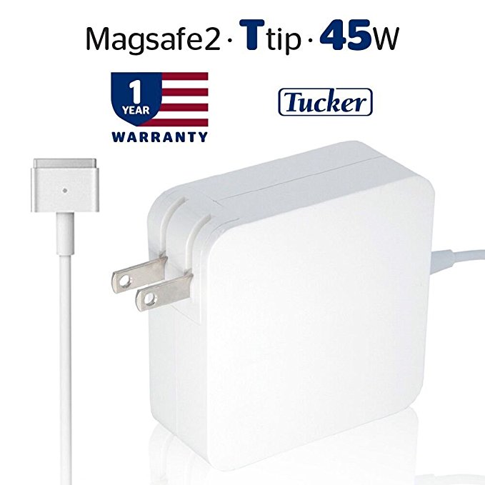Macbook Pro Charger, 45W Power Adapter (T ) Magsafe 2 Style Connector - Tucker TM - Replacement Charger for Apple Mac Book Air 11 inch / 13 inch
