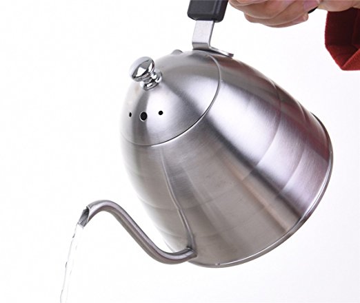 Kingnice 1.2L 5 Cup Pour Over Coffee Gooseneck Kettle, Stovetop Stainless Steel Teakettle