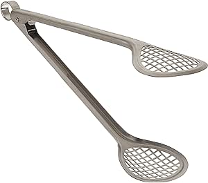 Cuisipro 747189 Stainless Steel Wide Grill/Fry Tongs, Silver, 12-Inch