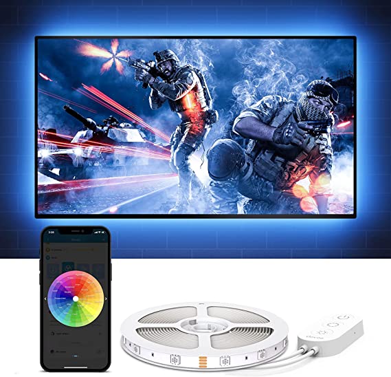 Govee TV LED Lights, App Control TV LED Backlights, 7 Scene Modes & DIY Mode, 6.56FT Easy Installation USB TV LED Backlightsfor 40-60 inch TVs, Computer, Bedroom, Gaming Monitor