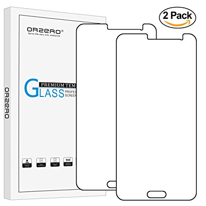 [2 Pack] Orzero Tempered Glass Screen Protector for Samsung Galaxy J3 / J3 Nova / J3 sky / Express Prime / Amp Prime Anti-Scratch, Anti-Fingerprint, Bubble Free [Lifetime Replacement Warranty]