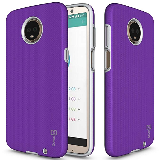 CoverON [Rugged Series] for Moto Z3 Case, Moto Z3 Play Case, Tough Protective Shock Absorbing Phone Cover with Easy-Press Metal Buttons for Motorola Moto Z3 / Moto Z3 Play - Purple