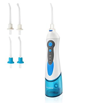 PECHAM Water Flosser, Portable and Cordless Oral Irrigator Dental Care 3 Mode USB Rechargeable Waterproof for Home and Travel (Blue)