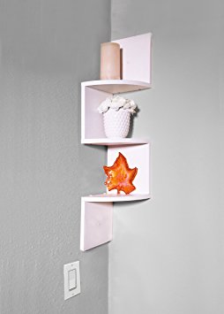 Adorn corner white shelves (3 Tier)