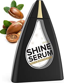 Xtava Shine Serum Hair Treatment for Dry Damaged Hair - 4 oz Anti Frizz Heat Protectant Hair Smoothing Serum with Natural Argan Oil for Straight to Curly Hair - Silky Shine Hair Oil with Vitamin A & E