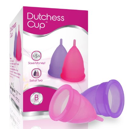 Dutchess Menstrual Cups Set of 2 with Free Bag - No 1 Economical Feminine Alternative Protection for Cloth Sanitary Napkins - The Original Authentic Cups - Small Size