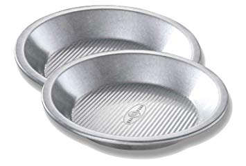 USA Pan 1100AMZ Bakeware Aluminized Steel Commercial Pie Pan, Set of 2