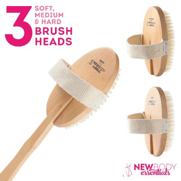 3 HEADED BATH BRUSH - The Best Bath Body Brush Shower Brushes Back Brush Scrubbers Feet or Scalp Exfoliators Are Spa Essentials Our Long Handled Skin Exfoliating Scrubber with 3 Heads Will Be Your Favorite Bath Accessories