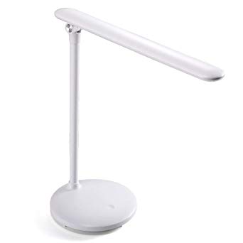 Led Desk Lamp for Study, One Fire Rechargeable Table Lamps for Office Dorm, Kids and Children Dimmable Adjustable Foldable Touch Lamp USB Eye Caring Computer Reading Lamp 3 Color Modes (White)