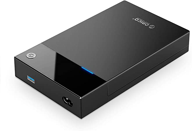 ORICO Built-in 12W Power Adapter 3.5inch Tool-Free Portable External Hard Drive Enclosure USB3.0 to SATA III Drive Case for 2.5 3.5 SSD HDD Up to 16TB for Windows Linux Mac Laptop