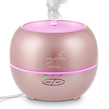 ArtNaturals Aromatherapy Essential Oil Diffuser – (Rose Gold - 150 ml Tank) – Ultrasonic Aroma Humidifier - Mist Mode, Auto Shut-Off and 7 Color LED Lights – For Home, Office, Bedroom and Baby