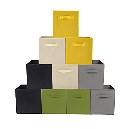 VCCUCINE Beauty Practical Foldable Cube Storage Bins Fabric Drawers, Clothes Drawer Organizers [10-Pack,5 Colors]