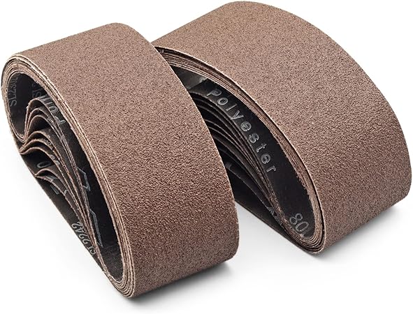 18 Pack 3 x 21 Inch Sander Belts - 3 PCS Each of 36 80 120 240 400 and 600 Grits Assortment Metal Polishing Sanding Belts Sandpaper for Belt Sander