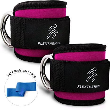Ankle Straps for Cable Machines by Flexthenics (Pair)