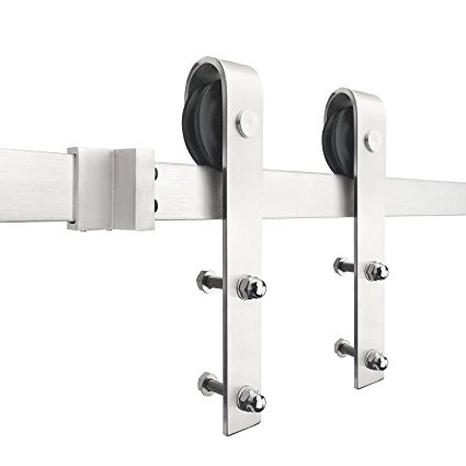 SMARTSTANDARD 8FT Stainless Steel Sliding Barn door Hardware