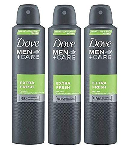 Dove Men Extra Fresh Antiperspirant Deodorant 48h Spray 150 ml / 5 fl oz (3 Pack)