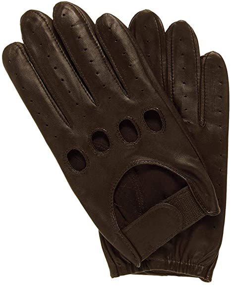 Downshift Men's Leather Driving Gloves with Adjustable Strap by Pratt and Hart RS6748