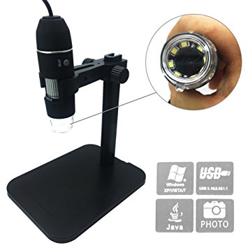 Digital Microscope, KLAREN 1000X 8 LED 2MP USB Digital Microscope Endoscope Magnifier Camera Set