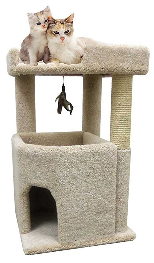 Big Kitty Condo Cat Furniture for Large Cats Best Cat Condos, Beige Carpet