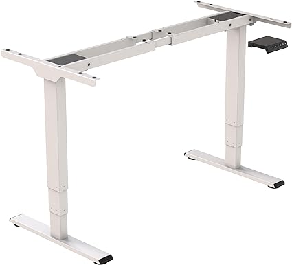 FLEXISPOT Dual Motor Standing Desk Frame 3 Stages Frame Electric Height Adjustable Desk Frame Stand Up Desk Frame, White Frame Only