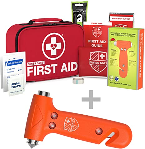Bundle & Save: Car Safety Hammer with First Aid Kit (120-Piece)