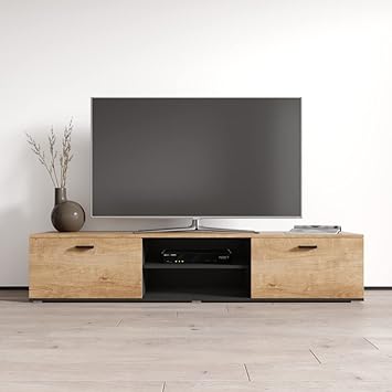 MEBLE FURNITURE & RUGS Soho S3 TV Stand for TVs up to 80", Modern High Gloss 71" Entertainment Center, TV Media Console with Storage Cabinets