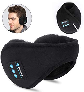 Bluetooth Earmuffs Headphones,SKYEOL Bluetooth 5.0 Wireless HD Stereo Music Ear Warmer, Foldable Wool Warmer with Mic Built-in Stereo Speakers for Winter Outdoor Men Women & Kids