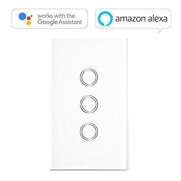 WisQo Smart 3in1 Wall Switch, Works with Alexa & Google Home