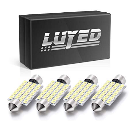 LUYED 4 X 570 Lumens Super Bright 3014 48-EX Chipsets 569 578 211-2 212-2 LED Bulbs Used for Dome Light,Xenon White