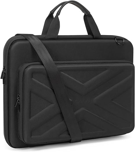 MOSISO Hard Shell Laptop Case for Men Women,15.6 inch Computer Bag Compatible with MacBook, HP, Dell, Lenovo, Asus, Notebook,16 inch Laptop Bag with Front Pocket & Shoulder Strap & Trolley Belt, Black