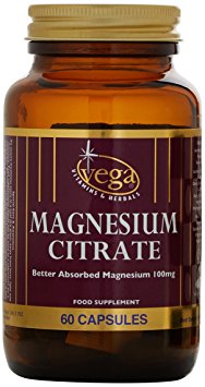 Vega Magnesium Citrate Capsules, 100 mg, 60-Count