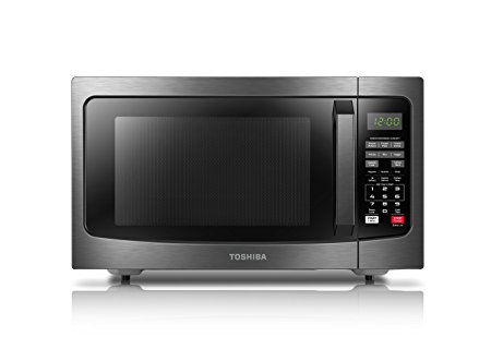 Toshiba EM131A5C-BS Microwave Oven with Smart Sensor Easy Clean Interior and LED Lighting, 1.2 Cu.ft/1100W, Black Stainless Steel