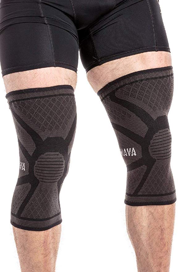 Mava Knee Compression Sleeves - Support for Running, Gym Workout, Weight Lifting