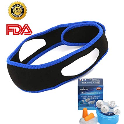 Stop Snoring Chin Strap Anti Snoring Nose Clip, Comfortable & Adjustable Snoring Relief, Non-Odour Fabric Snore Stopper for Men and Women
