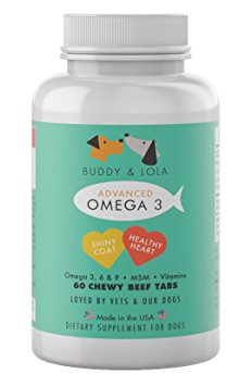 Best Omega-3 Pet Fish Oil Supplement for Dogs – Natural Ingredients with DHA & EPA – Odor and Burp Free – Healthy Coat, Skin and Itch Relief for Dogs