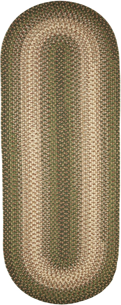 Super Area Rugs Hartford Braided Rug Made in USA, Herb Garden,2' X 6' Runner