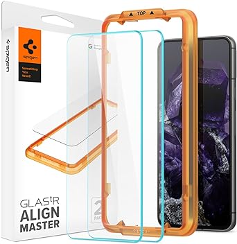 SPIGEN AlignMaster GLAS.tR Slim Designed for Google Pixel 8 Screen Protector (2023) Auto Alignment Installation Kit Tempered Glass [2-Pack] - Clear