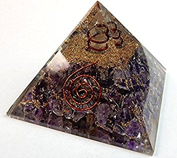 Charged Gemstone Orgone Pyramid – Certified Orgonite® Healing Crystals and Copper Amethyst Bio–Energy Enhancing Tool by Beverly Oaks